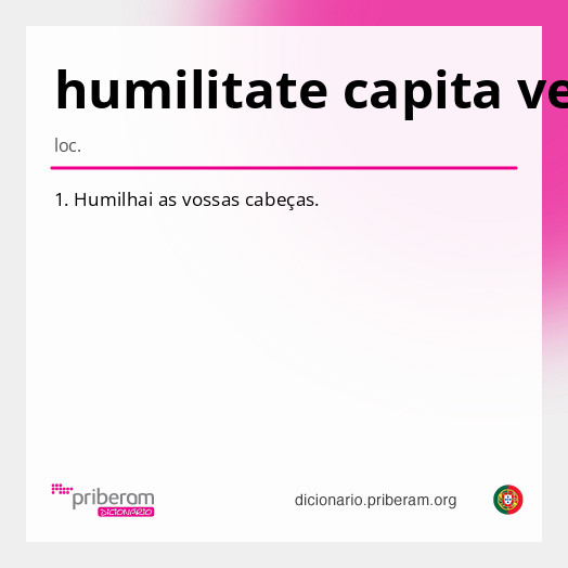 Significado de humilitate capita vestra